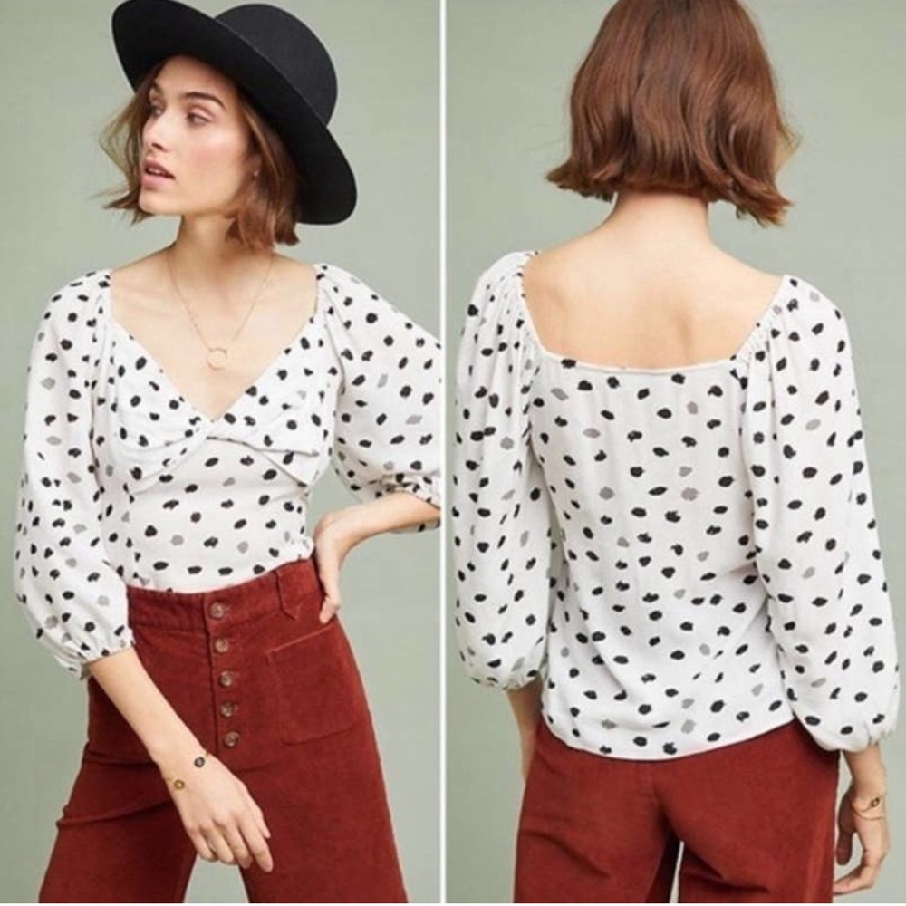 Anthropologie Ranna Gill Francoise Dot Blouse NWT